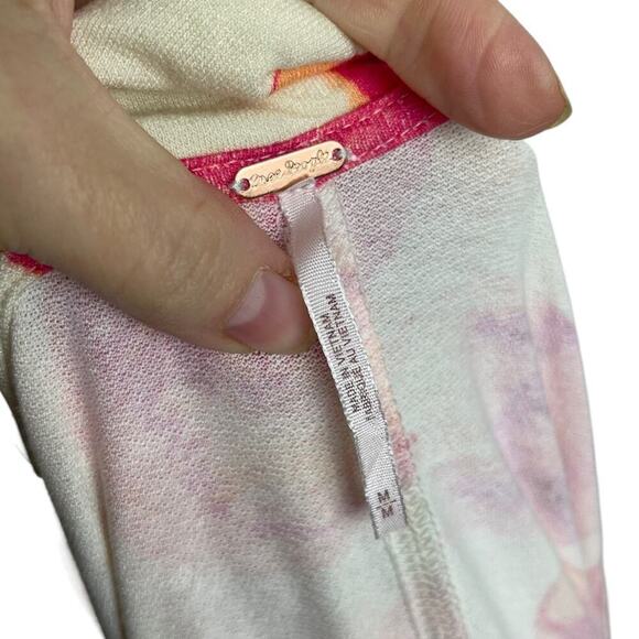 Free People Shayla Cream Floral Print Button Front Mini Dress Size Medium - Picture 12 of 15